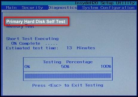 hard drive self test